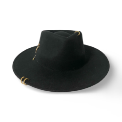 Sombrero Fedora con Detalles Dorados
