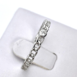 Silver Braided ring with white zircon