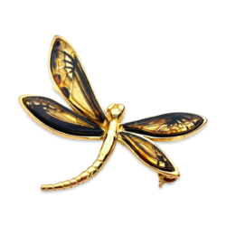 Amber brooch pendant Dragonfly