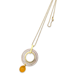 Amber gold plated necklace