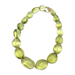 Green amber beads necklace