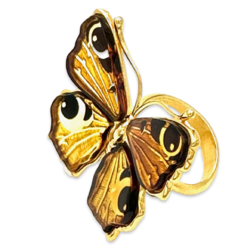 Large amber ring Butterfly