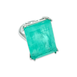 Silver ring with Paraiba stone