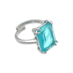 Silver ring with Paraiba stone