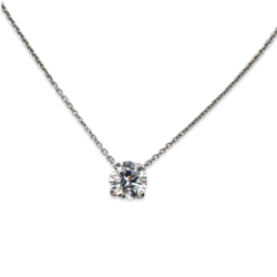 Single Round Cut Silver Necklace