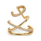 gold plated silver ear cuff with-zircons