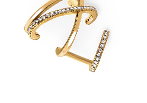 gold plated silver ear cuff with-zircons