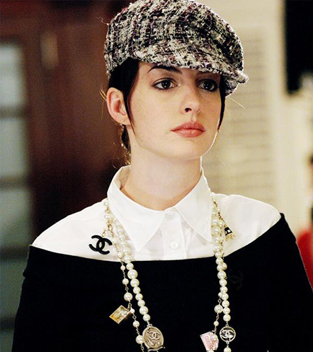 Anne Hathaway’s tweed cap in The Devil Wears Prada