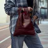 Leather shopper bag