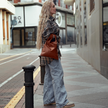 Leather shopper bag