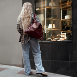 Leather shopper bag