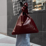 Leather shopper bag