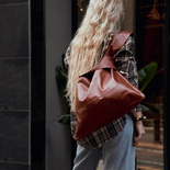 Leather shopper bag