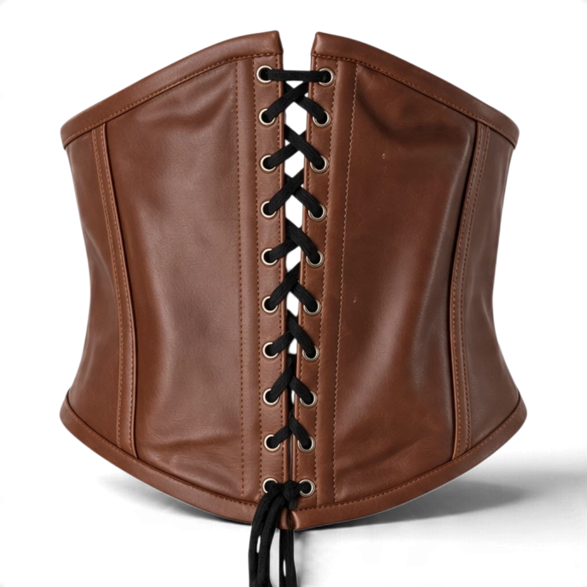 Brown Leather Corset Belt