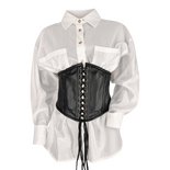 Black Leather Corset Belt