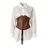 Brown Leather Corset Belt