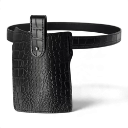 Black Leather Belt Bag