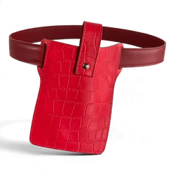 Red Leather Belt Bag