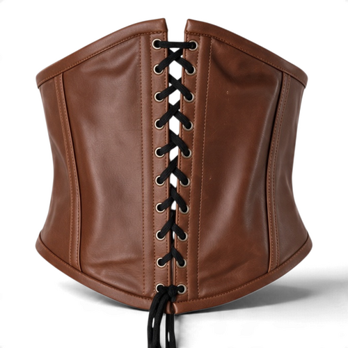 Brown Leather Corset Belt