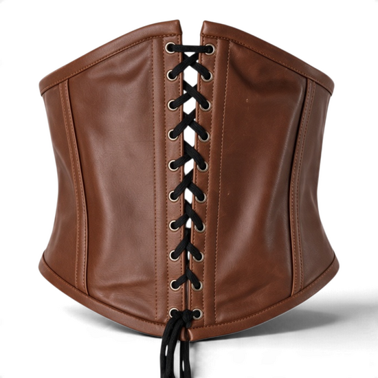 Brown Leather Corset Belt