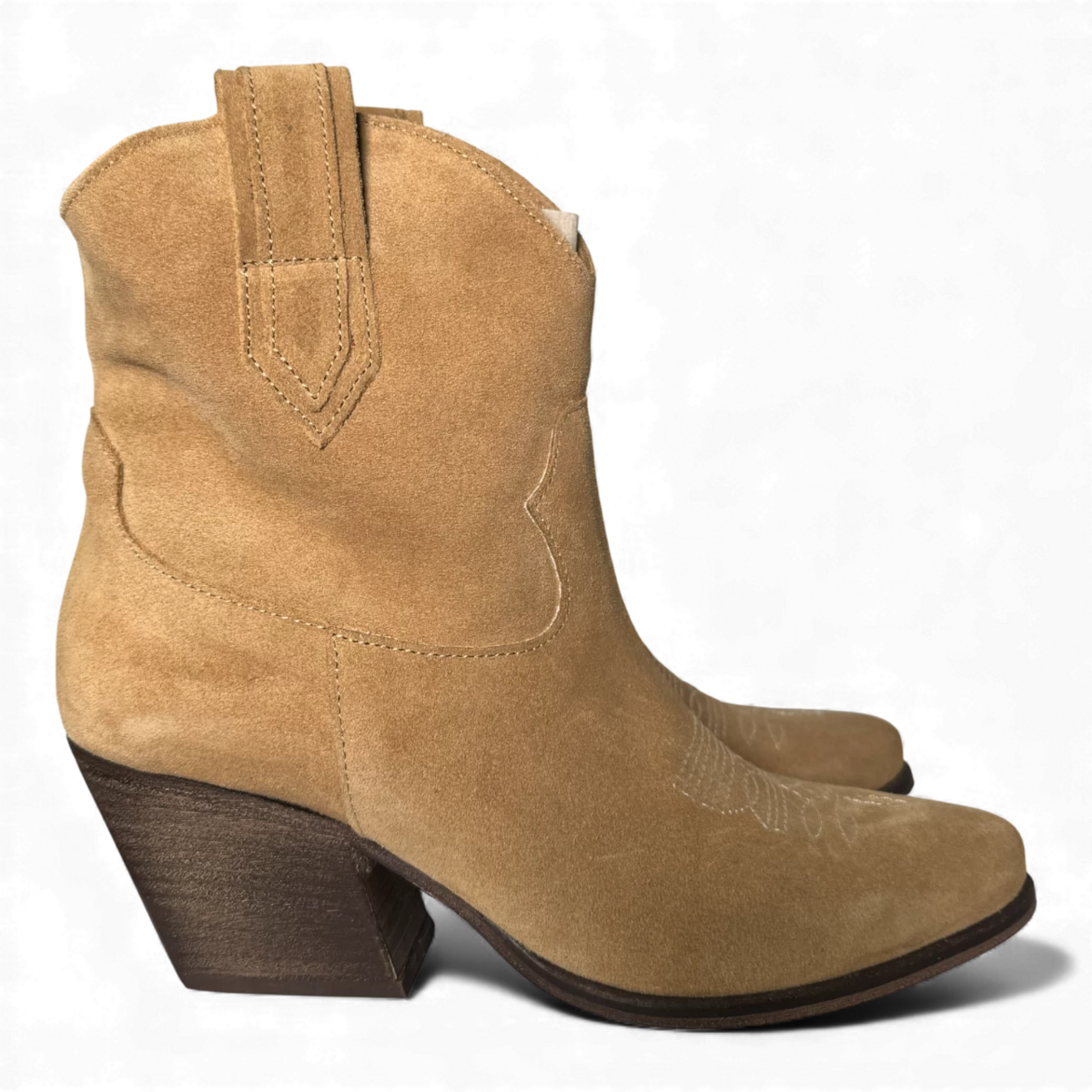 Leila Lion Suede Cowboy/Biker boots