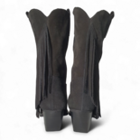 Dakota Black Suede Cowboy/Biker Boots