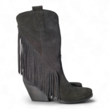 Dakota Black Suede Cowboy/Biker Boots