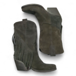 Dakota Black Suede Cowboy/Biker Boots