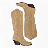 Dallas Taupe Suede Cowboy/Biker boots