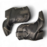 IVY schwarze Leder-Cowboy/Biker-Stiefel