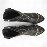 IVY schwarze Leder-Cowboy/Biker-Stiefel