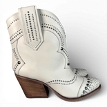 IVY White Leather Cowboy/Biker boots