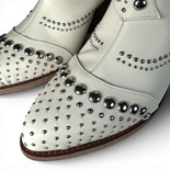 IVY White Leather Cowboy/Biker boots