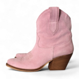 Leila Rosa Suede Cowboy/Biker boots