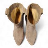 Leila Taupe Brown Suede Cowboy/Biker boots