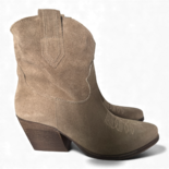 Leila Taupe Suede Cowboy/Biker boots