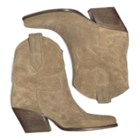 Leila Taupe Suede Cowboy/Biker boots