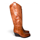 Nabiki Cognak Leather Cowboy/Biker boots