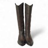 Nabiki Leder Cowboy/Biker Stiefel Dunkelbraun