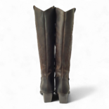 Nabiki Leder Cowboy/Biker Stiefel Dunkelbraun