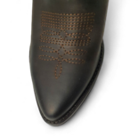 Nabiki Leder Cowboy/Biker Stiefel Dunkelbraun