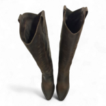 Nabiki Leder Cowboy/Biker Stiefel Dunkelbraun