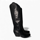 Nabiki Nero Leather Cowboy/Biker boots