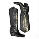 Nabiki Nero Leather Cowboy/Biker boots