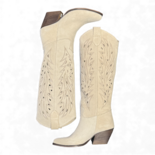 Botas de vaquero/motociclista de ante beige Rea