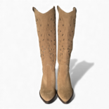 Rea Taupe Suede Cowboy/Biker boots