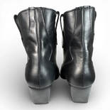 Velvet Black Leather Cowboy/Biker boots