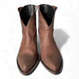 Velvet Dunkelbraune Leder-Cowboy-/Bikerstiefel