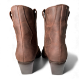 Velvet Dunkelbraune Leder-Cowboy-/Bikerstiefel