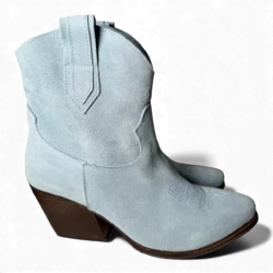 Leila Bottes Cowboy/Biker en Daim Cielo